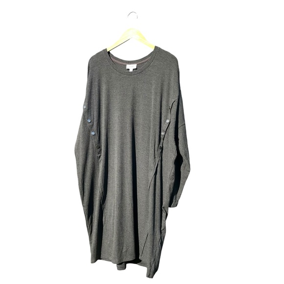 Seraphine Other - New Seraphine Ribbed Nursing Night Gown Sz XL Gray Doleman Sleeve Snap Front